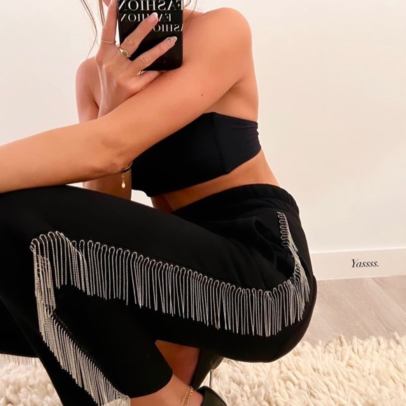 All Saints Pants - All Saints Sparkle Fringe Joggers